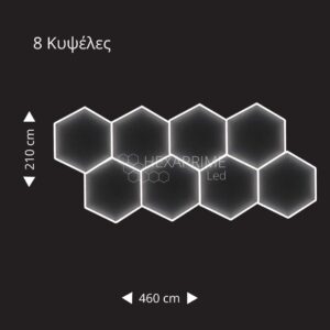 Φωτιστικό Hexaprime LED 8 Κυψελώv ασύμμετρο